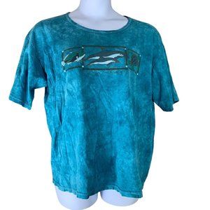 Vintage T Shirt Size XL Guava Beach Tie Dye Kona Hawaii Graphic Tee Blue AS IS
